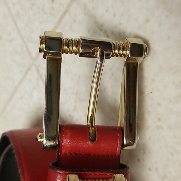 Vintage Leather Belt (red) - Picture 3 of 8